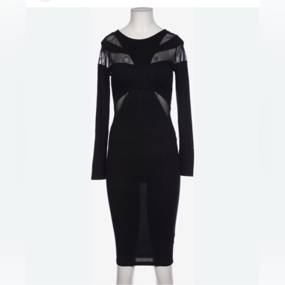 ASOS Elegant Black Dress with Sheer Cut Outs 10 - Picture 2 of 7